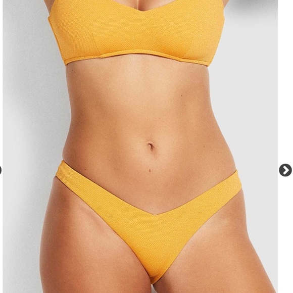 Seafolly Stardust V Front High Cut Rio Saffron bikini bottom new without tag - Picture 2 of 12